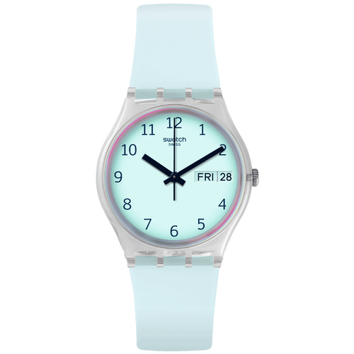 瑞士表 斯沃琪(swatch)瑞士手表 原创系列 无尽天蓝 日历 生日礼物