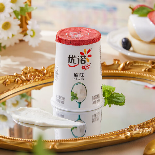 优诺(yoplait)优丝原味酸奶组合装135gx8 家庭装风味发酵乳 52.