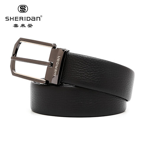 sheridan喜来登男士皮带 头层牛皮针扣腰带时尚商务休闲中年青年裤带