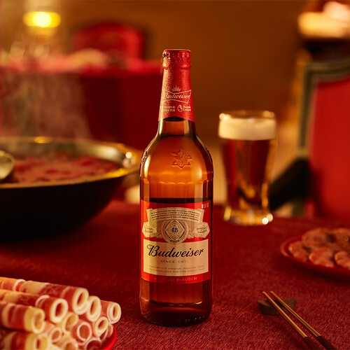 百威budweiser淡色拉格啤酒600ml12瓶大瓶整箱装