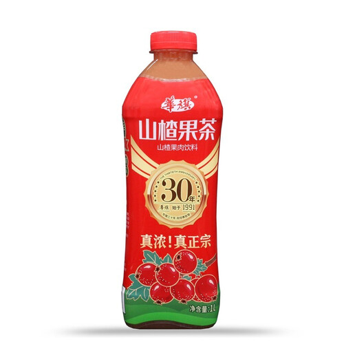 华旗饮料 华旗 华旗山楂果茶山楂果肉饮料华旗30年系列1l*6瓶整箱节日