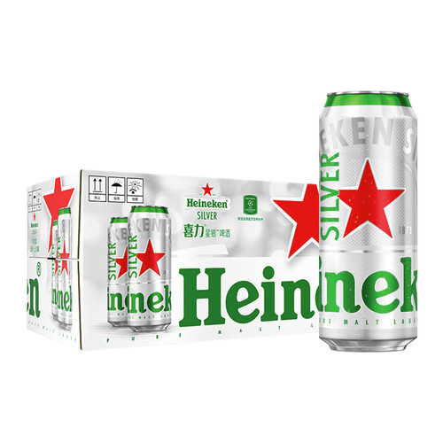 123456喜力星银(heineken silver)啤酒500ml*18听 整箱装154元(月销1w