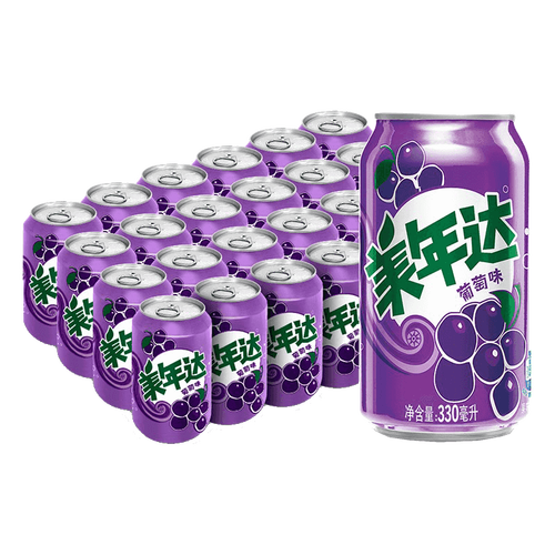 百事可乐饮料 pepsi 百事 mirinara 美年达 汽水 葡萄味 330ml*24听