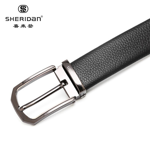 sheridan喜来登男士皮带 头层牛皮针扣腰带时尚商务休闲中年青年裤带