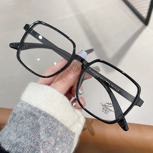 erilles正方形tr90素颜眼镜框女网红ins个性平光镜大框学生近视眼镜架