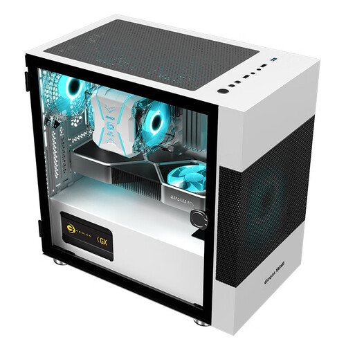 长城greatwall阿基米德1白色电脑机箱超宽体matx小板长显卡240水冷位