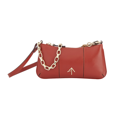 manu atelier马努 牛皮革 箭头包单肩包 腋下包 mini pita系列 红色