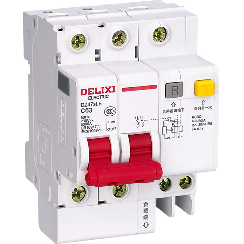 electric)配电箱/断路器 delixi 德力西 dz47slen2c63 漏电保护断路器