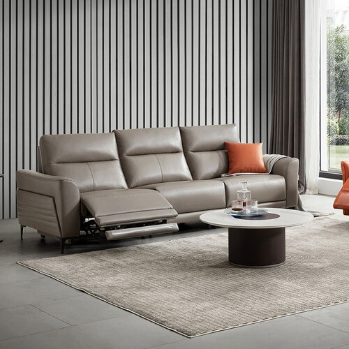 顾家家居(kuka)客厅皮沙发电动轻奢皮沙发组合意式小户型客厅家具