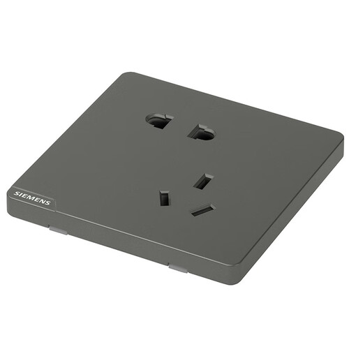 西门子开关插座面板10只装 斜五孔插座 86型暗装电源插座面板 皓彩深