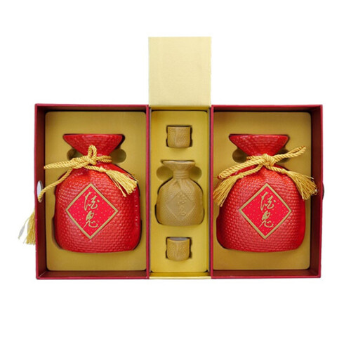 123456酒鬼(jiugui) 酒鬼酒52度红坛礼盒500ml*2瓶馥郁香型礼盒装白酒