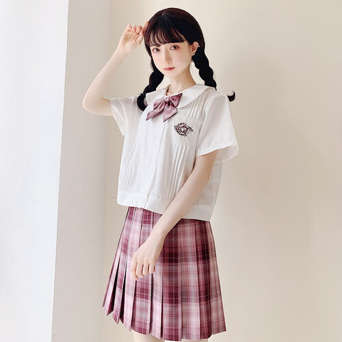 御茶家jk制服 御茶家 jk制服 干枯玫瑰原创格裙 42cm裙长多少钱-聚