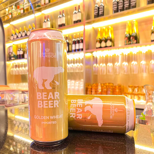 豪铂熊bearbeer金小麦白啤酒500ml24听整箱装德国原装进口