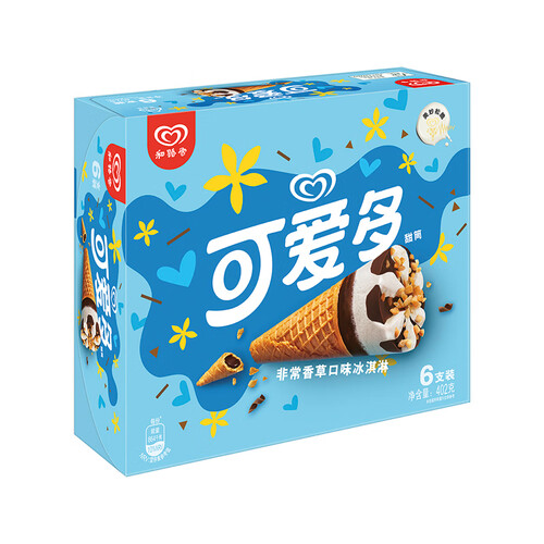 可爱多和路雪 甜筒非常香草口味冰淇淋 67g*6支 雪糕 冰激凌 35.