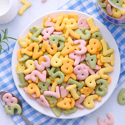 健元堂 多彩高锌数字饼干120g 不添加白砂糖蔬菜精华儿童健康零食品