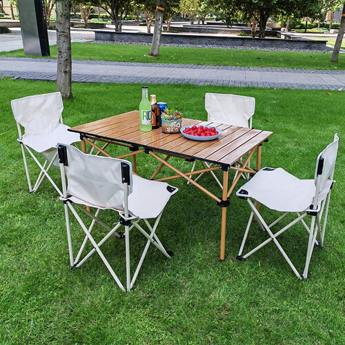 朝拓户外折叠桌椅轻量便携式车载蛋卷桌野餐露营桌椅套装升级款长桌