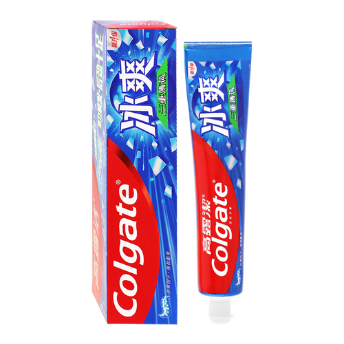 高露洁(colgate) 冰爽三重薄荷牙膏 180g 清新口气(新老包装随机发)