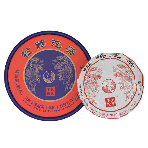 下关沱茶 茶叶普洱茶熟茶 2021年易武茶区松鹤沱茶盒装 100g/盒 48元