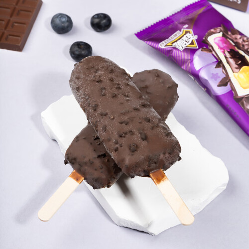 蒙牛(mengniu)冰淇淋 mengniu 蒙牛 随变随芯果蓝莓橙子口味雪糕75g*5