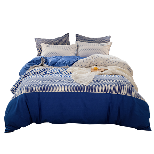 lovo罗莱旗下乐蜗家纺 全棉四件套纯棉斜纹床单被套枕套床上用品1.