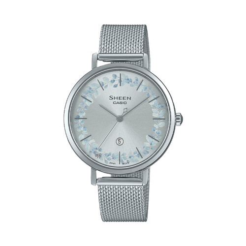 卡西欧(casio)运动手表女士sheen石英表花卉约会防震礼物送女友she