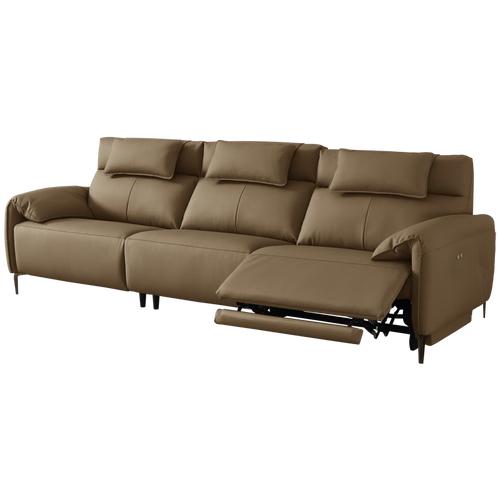 顾家家居kuka沙发客厅功能皮沙发可拆靠头大坐宽6113b拿铁咖三双2电动