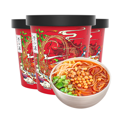 李子柒方便食品 李子柒 酸辣粉桶装 红薯粉四川粉丝米线 252g*3桶
