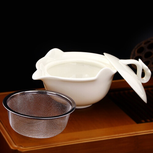 真迹德化玉瓷陶瓷手抓泡茶壶三才盖碗白瓷茶碗居家自用办公室功夫茶具