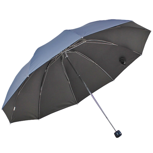 天堂伞 三折叠晴雨伞61cm*10骨大伞黑胶防晒太阳伞遮阳伞 33188兰灰色 45.9元-聚超值