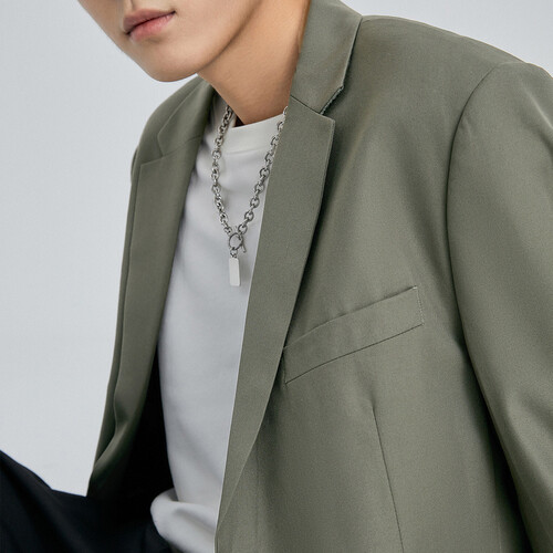 【商场同款】太平鸟男装 西装b1bba4x14 灰绿色 m 159元(需用券)-聚