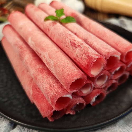 祁连牧歌原切精选肥牛卷500g袋牛肉卷火锅卷原切肉卷前腿部位冷冻