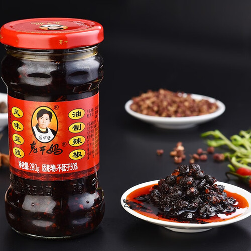 陶华碧老干妈风味豆豉油辣椒酱贵州特产下饭菜280g/瓶 拌面酱 餐饮