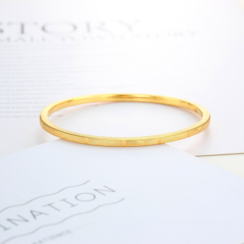 潮宏基忆恋黄金手镯足金手镯金镯子半空心送女友生日礼物计价w 约12.