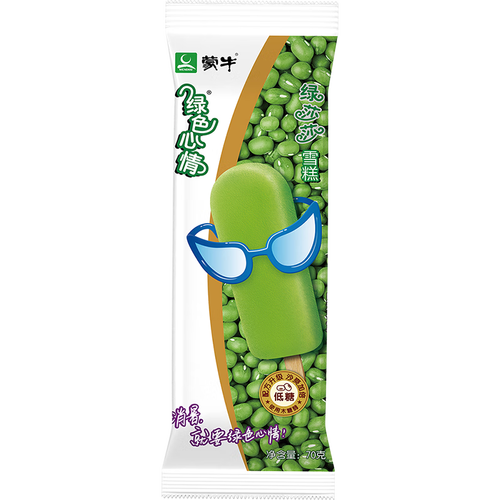 蒙牛(mengniu)冰淇淋 mengniu 蒙牛 绿色心情绿莎莎雪糕70g×10支