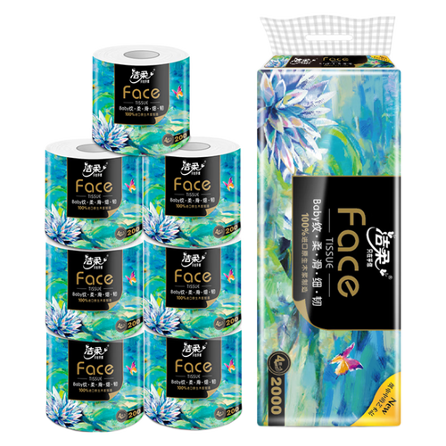 洁柔卷纸face艺术油画卫生纸纸巾4层加厚200克有芯厕纸擦手纸巾油画