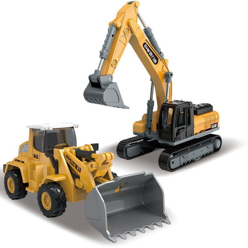 钢力威儿童合金工程车玩具仿真模型车滑行挖掘机男孩礼物 合金挖掘机