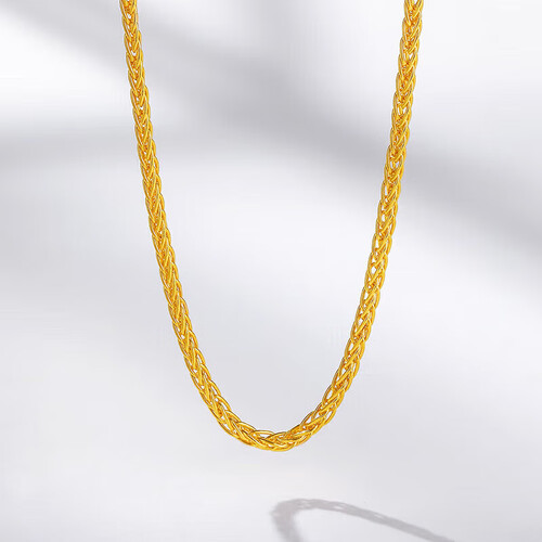 周六福(zlf)黄金素链 zhou liu fu 周六福 aa050232 时尚经典足金项链