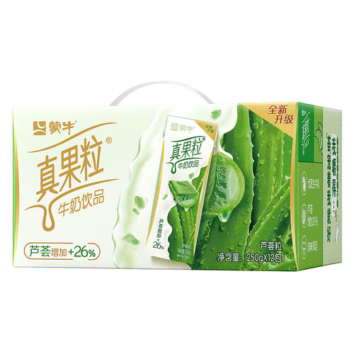 蒙牛牛奶乳品 mengniu 蒙牛 真果粒芦荟粒 250g×12盒多少钱-聚超值