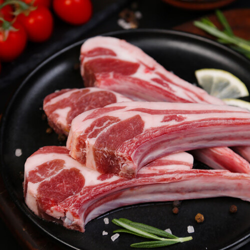 鲜京采羊肉 鲜京采 羔羊原切法式羊排600g 法切带骨战斧 法排 烧烤