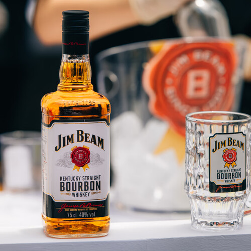 金宾(jim beam)威士忌 jim beam 金宾 白标肯塔基纯波本威士忌 40%vol