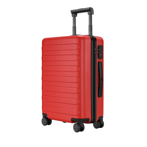 90分24英寸珊瑚红行李箱质量怎么样？使用评测：X型束衣袋，稳固不滑落