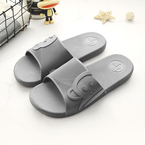 大嘴猴paulfrank凉拖鞋男夏情侣款休闲居家浴室拖鞋女 pf538 灰色 260