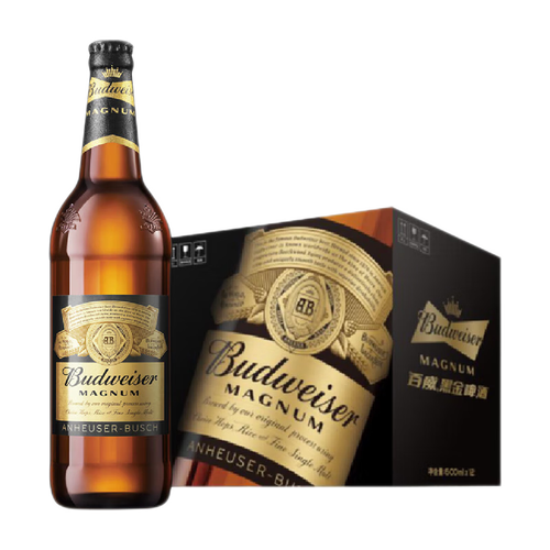 百威黑金 经典醇正 高麦芽度精酿 美式拉格 啤酒百威黑金 600ml*12瓶