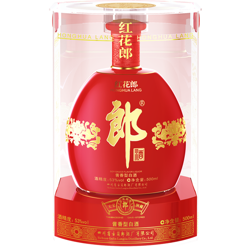 郎酒白酒 langjiu 郎酒 红花郎 红钻 53%vol 酱香型白酒 500ml 单瓶装