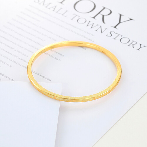 潮宏基忆恋黄金手镯足金手镯金镯子半空心送女友生日礼物计价w 约12.