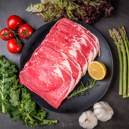 thomasfarms澳洲谷饲原切安格斯牛肉片300g袋冷冻生鲜牛肉烧烤烤肉