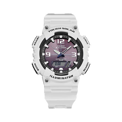 卡西欧(casio)大众指针 太阳能防水数字双显夜光运动休闲男表 aq-s810