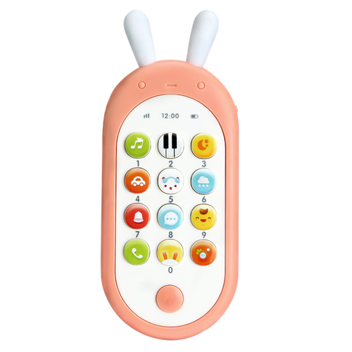 贝恩施儿童玩具手机婴儿宝宝趣味电话男女孩双语音乐玩具yz19粉色六一