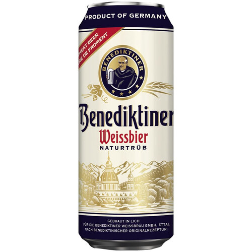 百帝王(benediktiner)啤酒 benediktiner 百帝王 小麦白啤酒 500ml*24