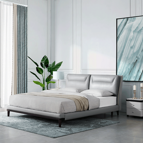 顾家家居(kuka) 床现代简约实木真皮双人床主卧婚床储物1.